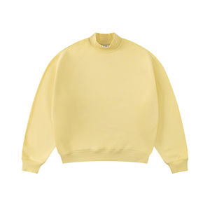 Sudadera de Forro Polar de Alta Calidad, 350 g/m², Corte Cuadrado, Estilo Holgado, Color Sólido, Cuello Redondo, Ropa Urbana para Hombre - Product Image 1