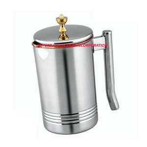 Pichet à eau en acier et cuivre argenté, Design sur mesure, vente chaude et haute qualité, fabriqué à la main et poli, finition brillante - Product Image 2