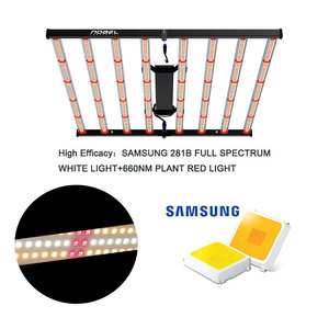 Lámpara LED de Cultivo Hidropónico de Espectro Completo de 8 Barras y 800W, Regulable, IP65, con Soporte para Floración - Product Image 2