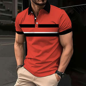 Calidad 220 gramos poliéster/algodón liso teñido hombres Polo ligero transpirable de talla grande sólido Logo patrón Ringer camiseta - Product Image 4
