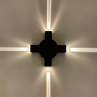 Projecteur à faisceau lumineux sur quatre côtés, éclairage mural, chambre à coucher, salon, AC220V, lampe murale décorative extérieure étanche