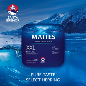 Maties XXL Sélection Originale 350 g Morceaux de Filets de Hareng Atlantique Légèrement Salés à l'Huile, Vente en Gros Direct Fabricant - Product Image 3