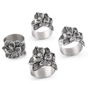 Aluminum Napkin Ring Flower <b>Wedding</b> Party Decoration Dinnerware Aluminium Napkin Ring High Quality Natural Craft - Product Image 1