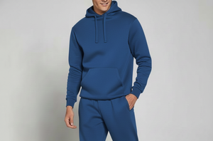 Survêtement décontracté unisexe en molleton 100% coton bleu royal, personnalisé, motif uni, à capuche, streetwear, antibactérien - Product Image 3