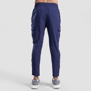 Pantalon Homme 100% Coton Force, Coupe Slim, Bleu Marine, Décontracté, Taille Élastique, Logo Personnalisable, Fermetures Éclair Décoratives, Tailles XL à 6XL - Product Image 2