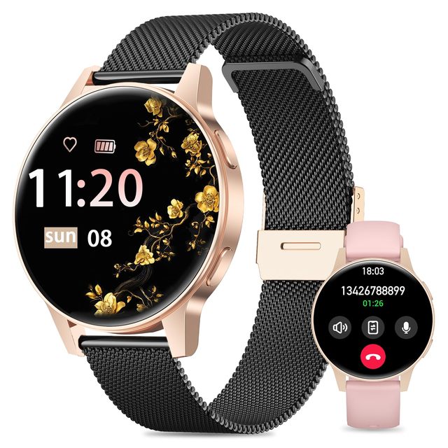 Nice Design Women's Smartwatch for Calls 1.27" TFT Fitness Tracker 24H Heart Rate Monitor Sleep Menstrual Cycle IP68