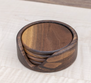 Natural Wooden Classic Eco-Friendly <b>Coasters</b> Premium Black Walnut Wood <b>Drink</b> <b>Coasters</b> for Laser Engraving Blanks - Product Image 4