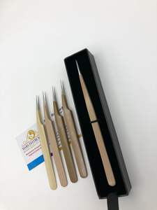 Juego de Pinzas para Extensión de Pestañas Individuales Pro Rectas de Acero Inoxidable Sostenible con Empaque de Caja Extraíble - Product Image 3