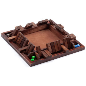 Jeu de société en bois GSE Shut The Box avec dés, 4 joueurs, 12 numéros, classique, stratégie, divertissement familial, jeu de compétences - Product Image 5