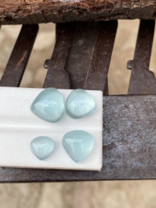 Cabujones de Aguamarina Natural certificados Cabujón en forma de corazón de 23,76 quilates Buena calidad de color para la fabricación de joyas Lote mixto aguamarina - Product Image 3