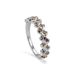 Bague solitaire en argent sterling avec saphir multicolore 0,50 ct, bijoux de mode ajustables - Product Image 1