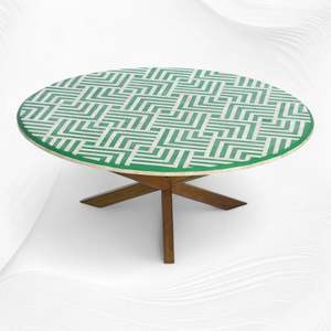 Table basse moderne de luxe en os incrusté, faite à la main, pour mariage, design carré multifonctionnel, décoration intérieure - Product Image 2