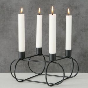 Portavelas de metal de diseño moderno y elegante para arreglos versátiles de iluminación navideña en casas, bodas o eventos especiales - Product Image 2