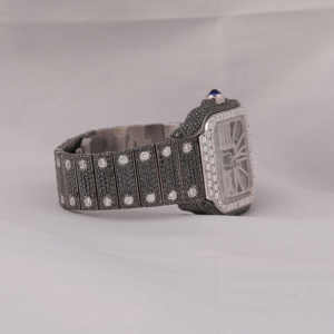 Lujo personalizado Iced Out Skeleton Moissanite Black Diamond Watch Hombres Acero inoxidable Pulsera Diamante reloj para hombres Regalo - Product Image 4