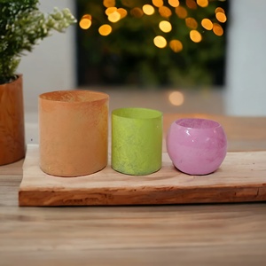 Soportes votivos de vidrio multicolor de alta calidad, para el hogar Decoración elegante, tarros de velas de mosaico vacíos para bodas y otras ocasiones - Product Image 1