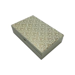 Venta al por mayor de lujo plegable cuadrado cajas de almacenamiento de madera MDF tapa superior impresa UV técnica tallada para zapatos regalos embalaje a granel - Product Image 5