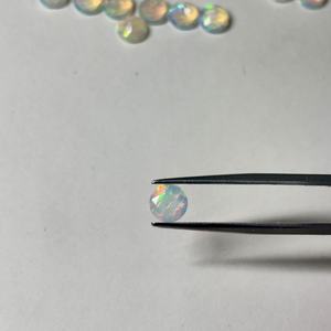 Ópalo Natural Redondo Facetado, Ópalos Blancos Etíopes, Piedra Preciosa Suelta Certificada, Juego de Color Fuego, 6 mm - Product Image 4