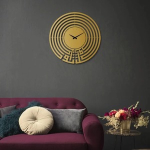 Luxe rond noir métal horloge murale minimaliste Chic Design accrocheur décor pour salon chambre ou cuisine - Product Image 2