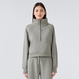 Sudadera de gran tamaño con cremallera de invierno 1/4 para mujer, sudadera pesada de lana gruesa suave con cuello de tortuga personalizable - Product Image 3