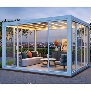 Basse quantité minimale <span class=keywords><strong>de</strong></span> commande extérieure 6*3 Pergolas <span class=keywords><strong>De</strong></span> Aluminio étanche <span class=keywords><strong>piscine</strong></span> Pergola Bioclimatique aluminium avec lumières LED et <span class=keywords><strong>rideau</strong></span> pare-soleil - Product Image 4
