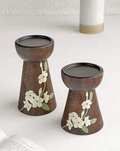 European-Style Wooden <b>Candle</b> Holder Romantic Candlelight <b>Dinner</b> Decoration for Home Christmas Decor - Product Image 5