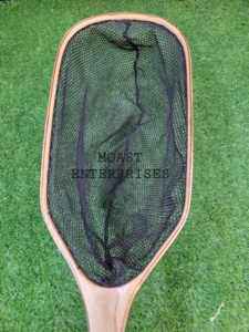 Vente en gros Filet de pêche à la truite Filet de pêche à la mouche Cadre en bois Filet d'atterrissage de poisson avec maille en caoutchouc souple transparent - Product Image 5