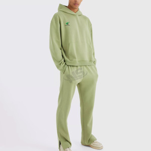 Servicio OEM ODM, Conjuntos Deportivos de Invierno para Hombre con Capucha, de Poliéster/Algodón de Alta Calidad, al por Mayor, para Correr, Hacer Ejercicio y Fitness, Personalizables - Product Image 1