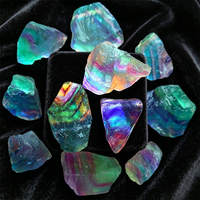 Pierre brute de cristal de fluorite arc-en-ciel, pour la guérison et la chance, décoration d'intérieur, autres produits artisanaux en cristal