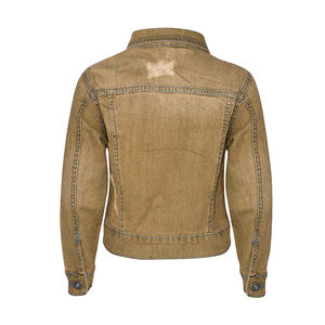 Chaqueta Vaquera de Mezclilla con Botones Extra Grande para Mujer, Estilo Casual, Ropa de Abrigo para Otoño, Chaqueta Vaquera Informal OEM para Damas - Product Image 3