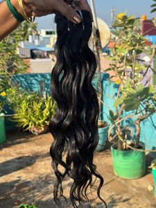 Extensiones de cabello humano natural sin procesar directo de la India Paquetes de cabello virgen Remy baratos sin procesar de los templos - Product Image 6