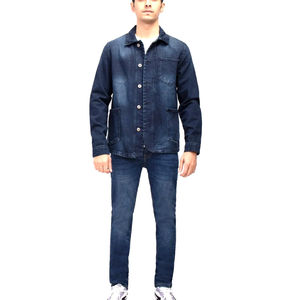 Wholesale 2025 New Fashion Plain Washed Cotton Casual <b>Black</b> <b>Men's</b> <b>Denim</b> Jeans <b>Jacket</b> - Product Image 1