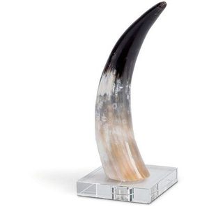 Cuerno Africano Grande Blanco, Artesanía Vikinga con Base de Madera Pulida, Hecho en India, Artesanía God Grace - Product Image 2