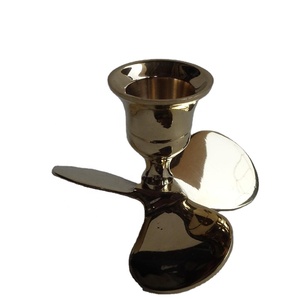 Vintage <b>Brass</b> Nautical Style <b>Candlestick</b> Holder Small Propeller Candle Holder <b>Brass</b> Vintage Solid <b>Brass</b> Candle Stick Holder - Product Image 1