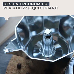 Set di Moka da 2 tazze, classica e moderna, caffettiera in ceramica in metallo e plastica con coperchio per la preparazione di tè e caffè - Product Image 2