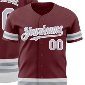 Camisetas de béisbol personalizadas con botón completo con logotipos sublimados o bordados, colores personalizados y números de jugador personalizados - Product Image 5