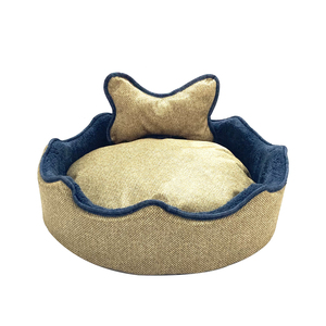 เตียงสัตว์เลี้ยงสีทองแบบแข็ง XL ทำด้วยมือจาก100% Natura ทนทานวัสดุเส้นใย PP แบบซักได้อบอุ่นใส่สบาย - Product Image 1