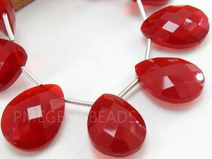 Wholesaler Supplies Rubilite <b>Red</b> Quartz Faceted Teardrop <b>Beads</b> Colored Glass Crystal Loose <b>Beads</b> 18X13MM 0.35mm Holes for - Product Image 2