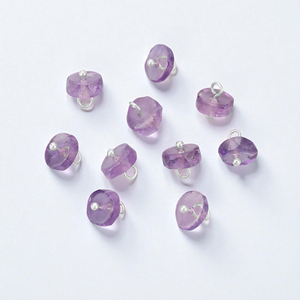Natural Purple Amethyst Gemstone <b>Charms</b> 925 Sterling Silver Bead Pendant Raw Stone Nuggets DIY Necklace <b>Bracelet</b> Jewelry Making - Product Image 1