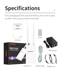 Comfast CF-EW72 1200mbs ngoài trời không thấm nước Bộ khuếch đại tín hiệu Bộ định tuyến không dây Bộ lặp <span class=keywords><strong>wifi</strong></span> trạm cơ sở với 2 ăng ten - Product Image 4