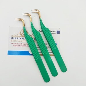 Meilleure pince à épiler pour extension de cils en marron Produit en acier inoxydable durable de forme incurvée à la mode - Product Image 2