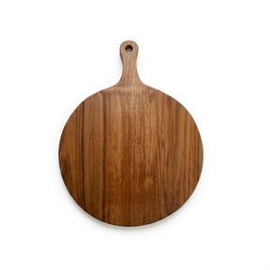Planche de service ronde avec poignée Ustensiles de cuisine Planche à découper en bois pour hacher, trancher et servir - Product Image 1
