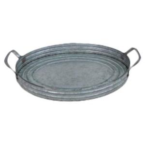 Bandeja de servicio de metal galvanizado con diseño de granja rústica ideal para bebidas de aperitivos de desayuno y uso de decoración de fiesta en casa - Product Image 3
