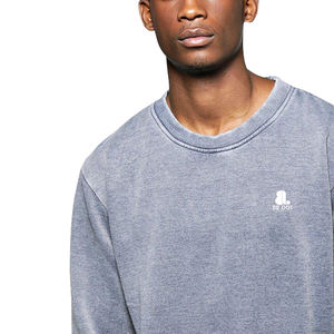 2026 nueva moda hombres cuello redondo pulóver 100% algodón transpirable peso pesado tejido de punto de gran tamaño Casual Vintage estampado - Product Image 5