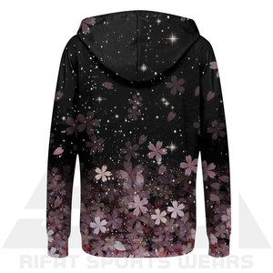 Sudadera con Capucha para Mujer, de Tela de Felpa Premium para Invierno, Color Negro Melocotón Brillante, Sublimada, para Ropa Deportiva Informal con Capucha y Cordón Ajustable - Product Image 4