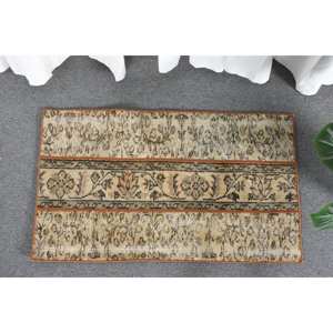 Alfombra tradicional de lana Beige de 1,8x3 pies, diseño de retales turcos, látex para el hogar, para entrada, mesita de noche, pasillo rectangular - Product Image 2