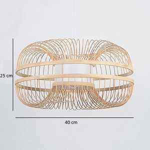 Lámpara colgante de bambú tejida a mano 100%, lámpara de techo LED de estilo Vintage, diseño rústico para el hogar, decoración de granja hecha en Vietnam - Product Image 4