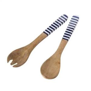Best Product Luxury Salad Server with Colorful Printed <b>Wooden</b> Handle Eco-Friendly Customized Size Wedding & Party <b>Wooden</b> <b>Spoon</b> - Product Image 2