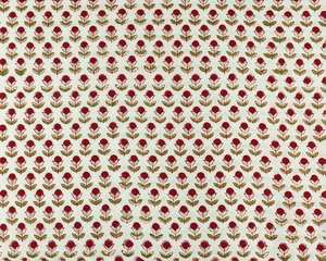 Vermilion rojo y verde indio mano bloque Floral impreso 100% tela de algodón puro tela por la yarda cortinas vestido almohadas cojines - Product Image 4