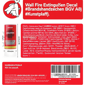 Calcomanía para extintor de incendios de pared 200x200mm # Sello de Seguridad Industrial BGV A8 # # Plástico # - Product Image 2