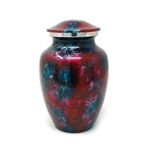 Urnas para mascotas de cremación de aluminio de alta calidad con estampado de patas urnas funerarias de metal con acabado de Peltre y azul cielo para cenizas humanas - Product Image 4